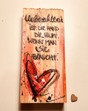 HOLZBILD Unbezahlbar ist eine Hand die hilft ...