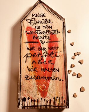 HOLZBILD meine Familie ist mein wertvollster Besitz ...